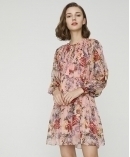 2024 Spring Summer - Floral print silk-chiffon dress